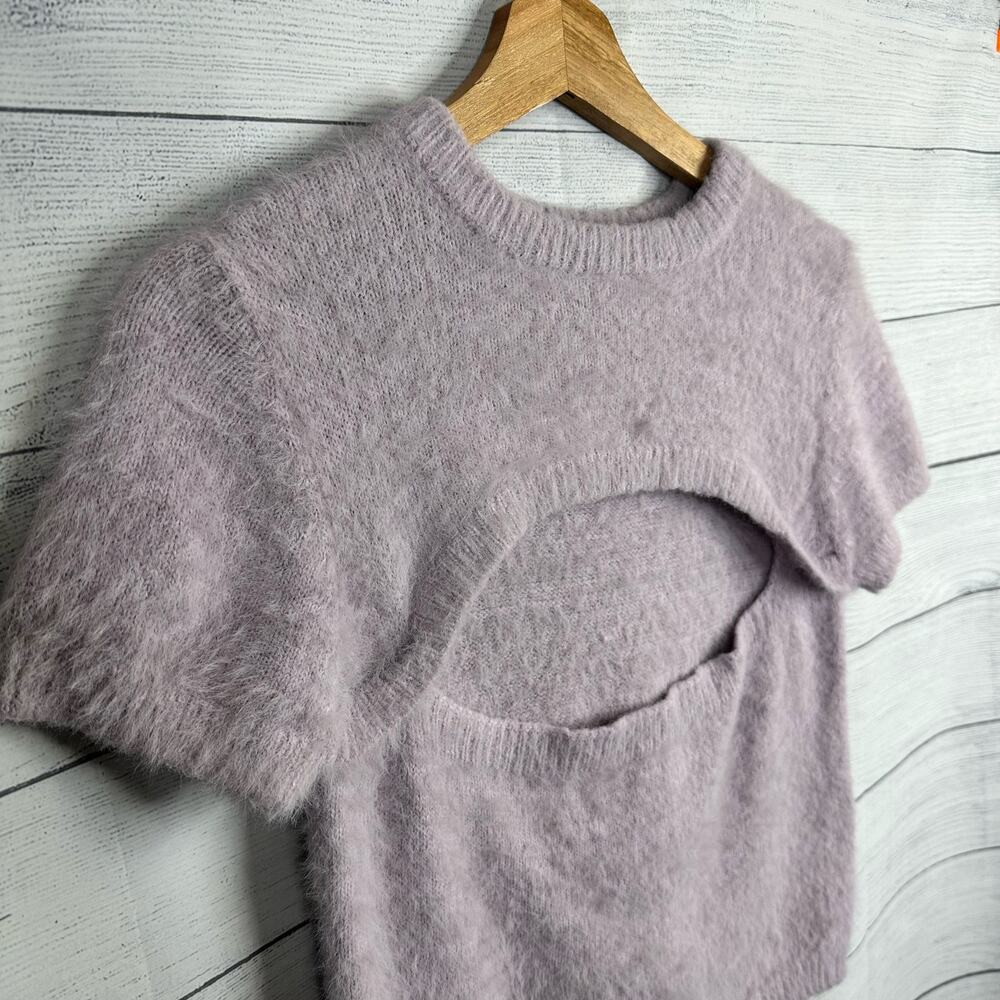 The Ragged Priest Womens size Medium Fluffy Knit Peekaboo Sweater Lilac Purple - Picture 6 of 12